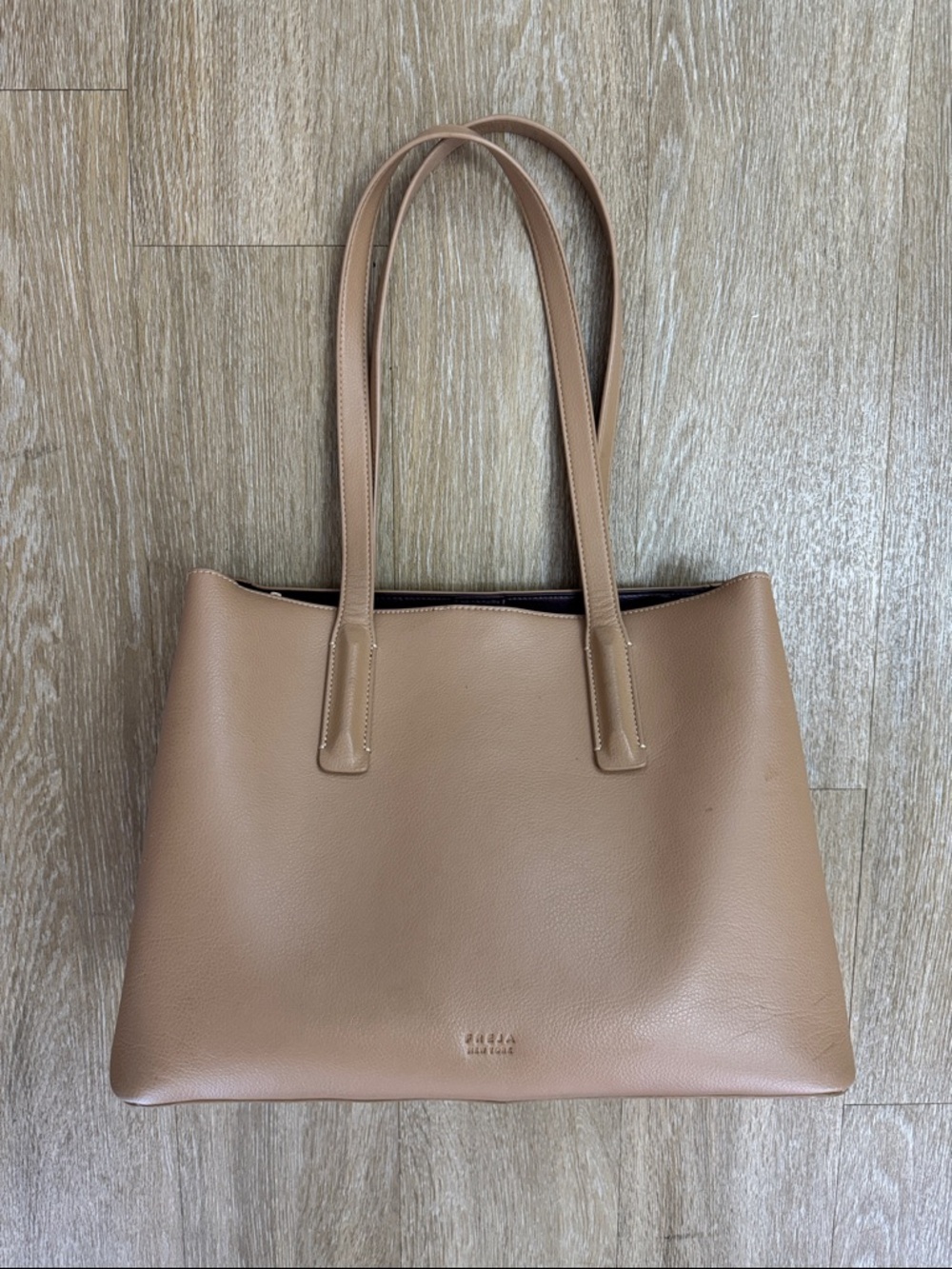 Freja New York Linnea Leather Tote Latte Bag Purse - Picture 4 of 16